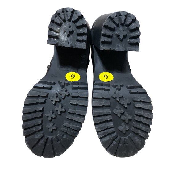 Black Chunky Lace-Up Ankle Boots Sz 9 - 4.5" Heel Guess GBG Goth Emo Style - Picture 8 of 9